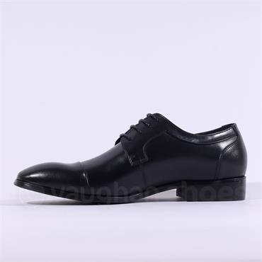 Tommy Bowe Toe Cap Dress Shoe - Black Leather